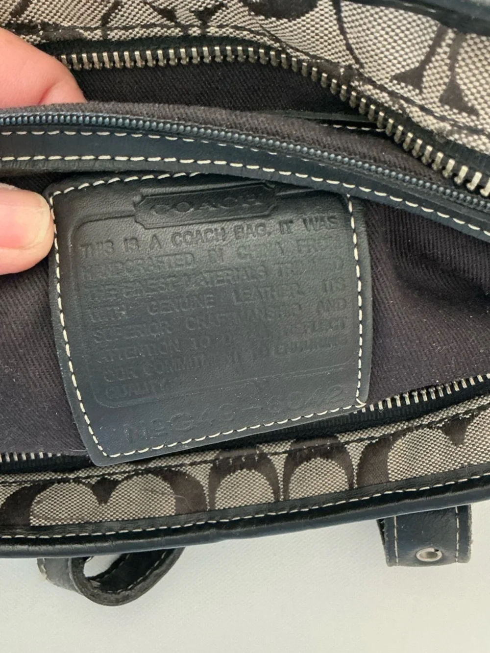 Coach Signature Canvas Tote Bag Brown Black Leather Trim Style 6042 - Picture 7 of 15